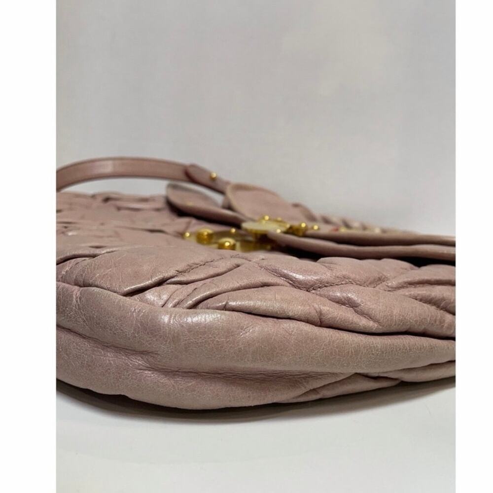 Miu Miu Nappa Matelasse Coffer Top Handle Tote Mughetto Hobo - Picture 14 of 14